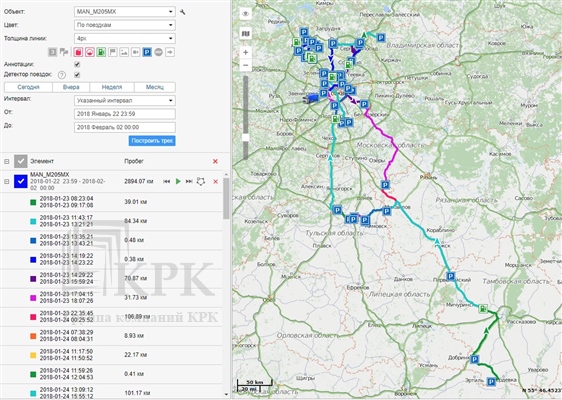 Поездки на карте